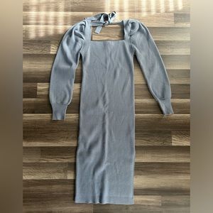 House of Harlow Dune Blue Ribbed Sweater Dress